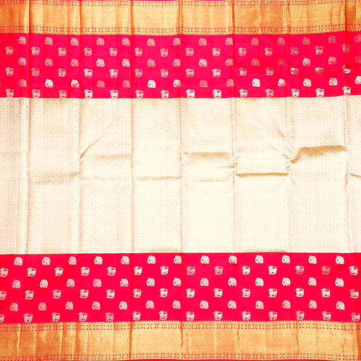 Kuberan white Red Kanchipuram Silk Saree