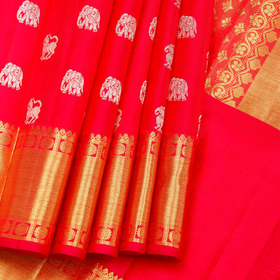 Kuberan white Red Kanchipuram Silk Saree
