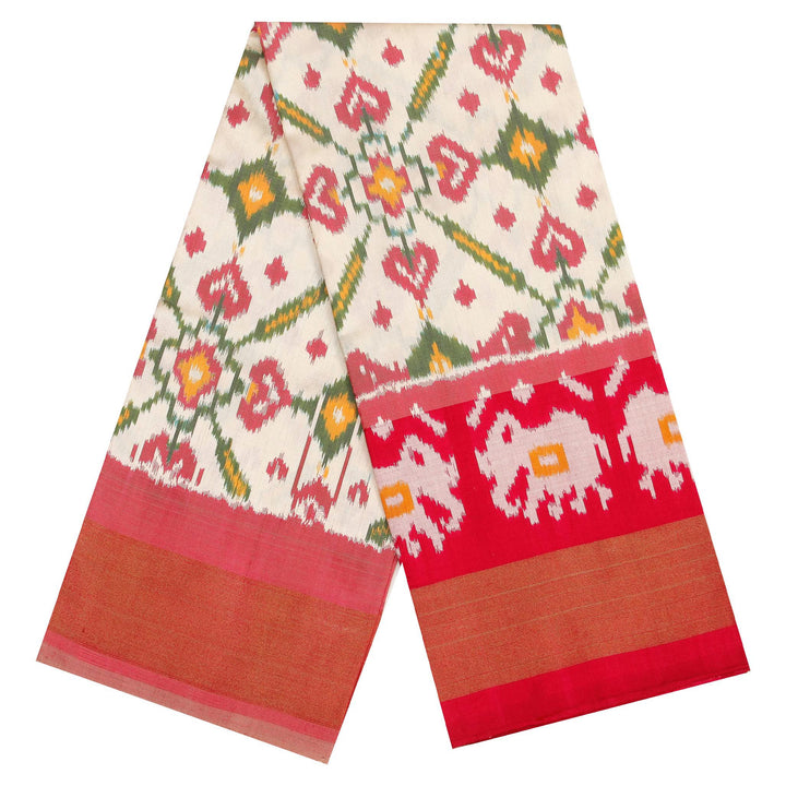 Kuberan White Red Pavada