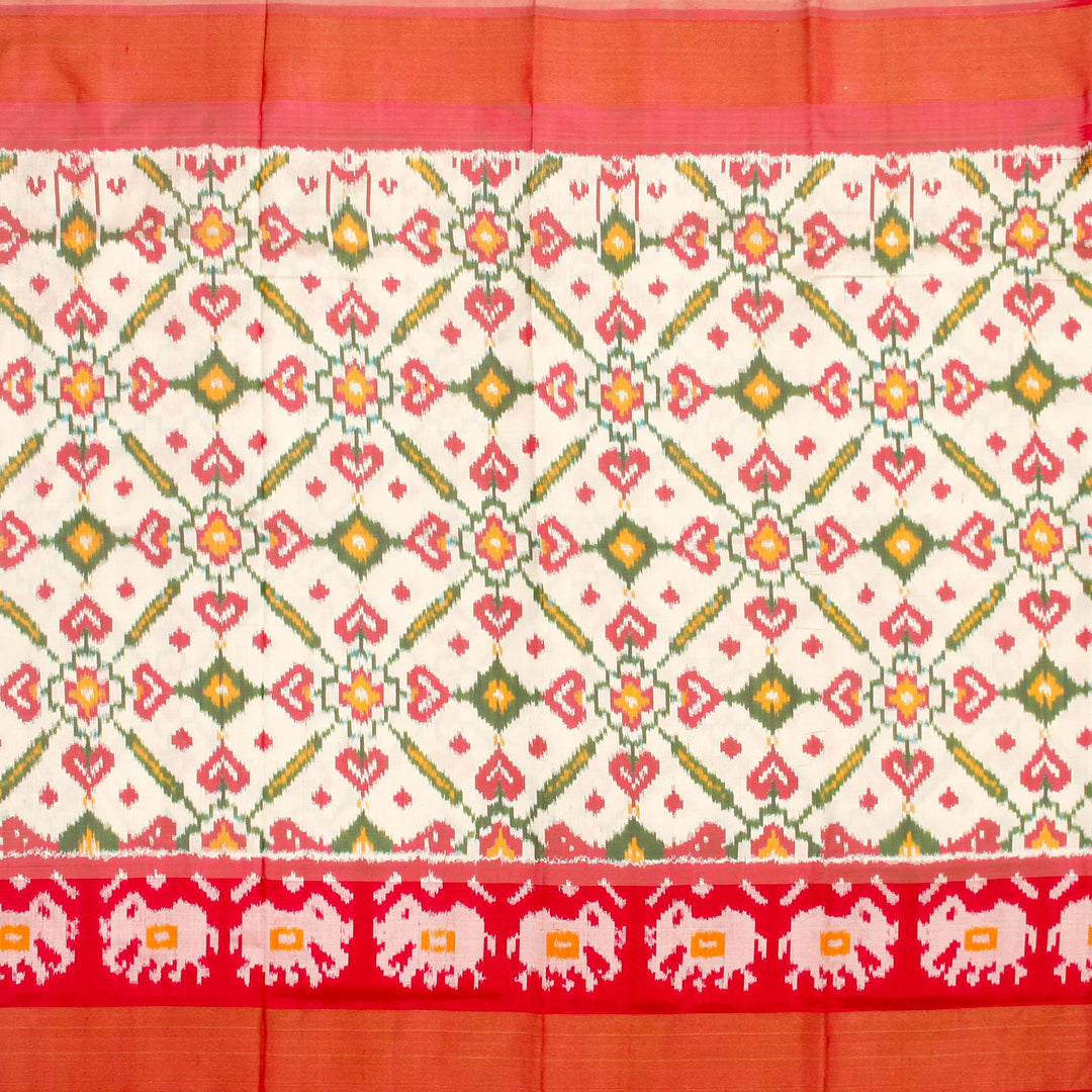 Kuberan White Red Pavada
