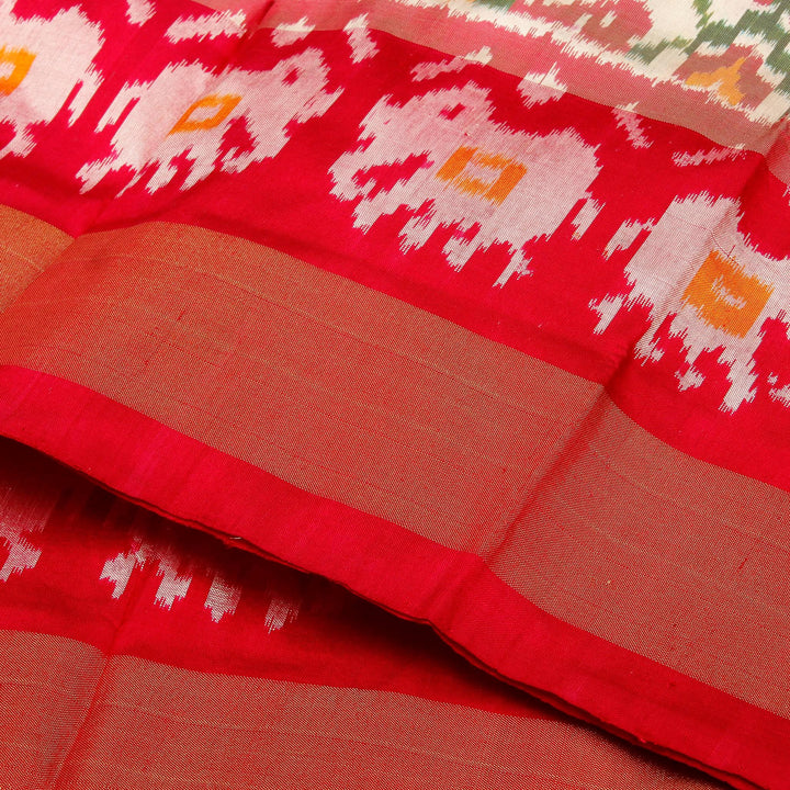 Kuberan White Red Pavada