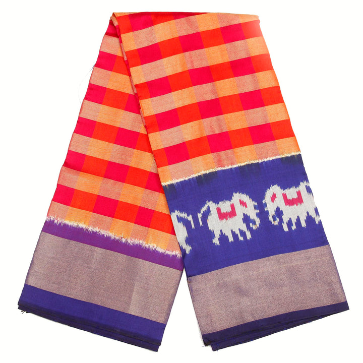 Kuberan Red Blue Pavada