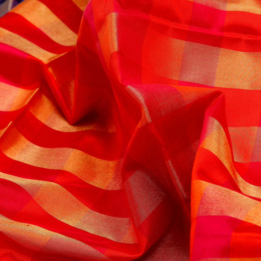 Kuberan Red Blue Pavada