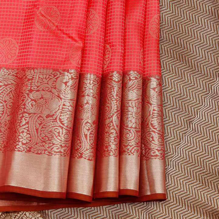 Kuberan Candy Pink Pure Silk Saree