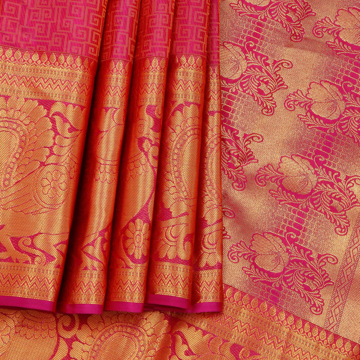 Kuberan Red Pure Silk Saree