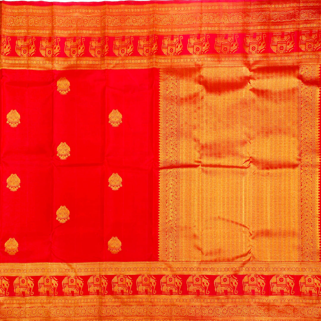 Kuberan Red Pure Silk Saree