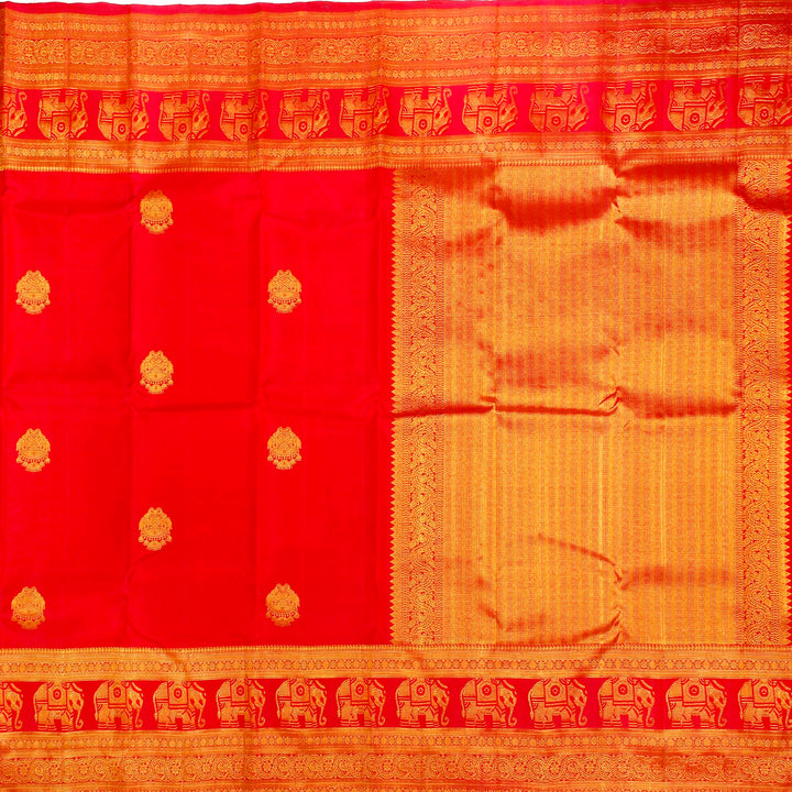 Kuberan Red Pure Silk Saree