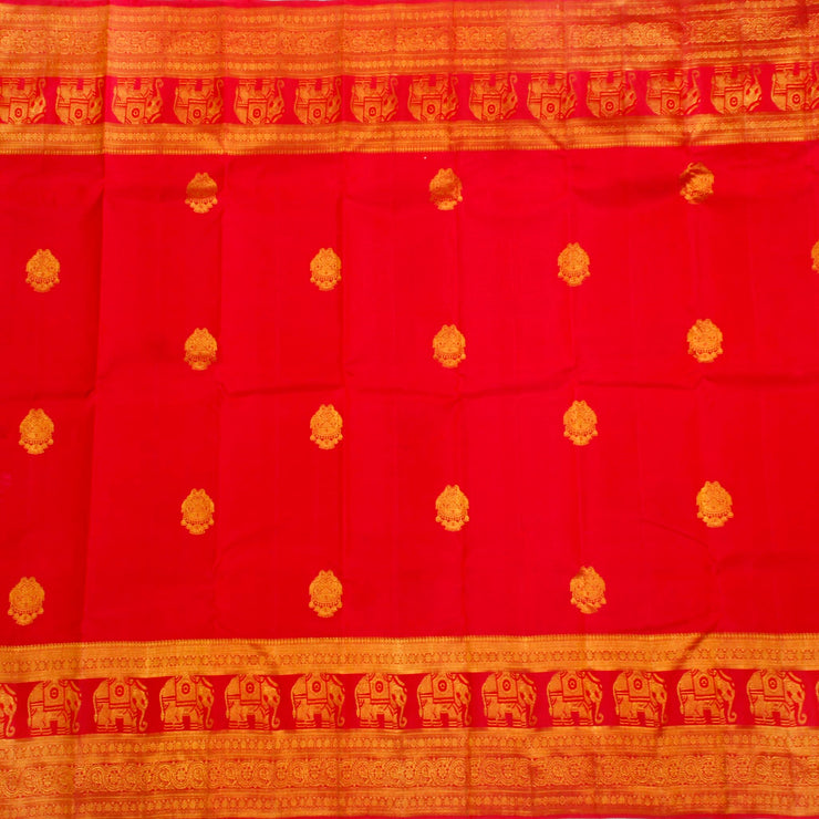Kuberan Red Pure Silk Saree