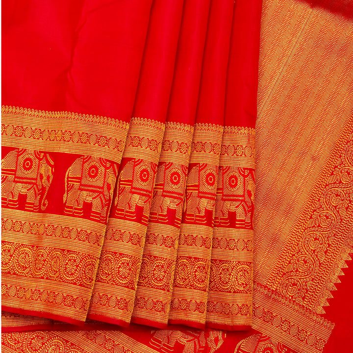 Kuberan Red Pure Silk Saree