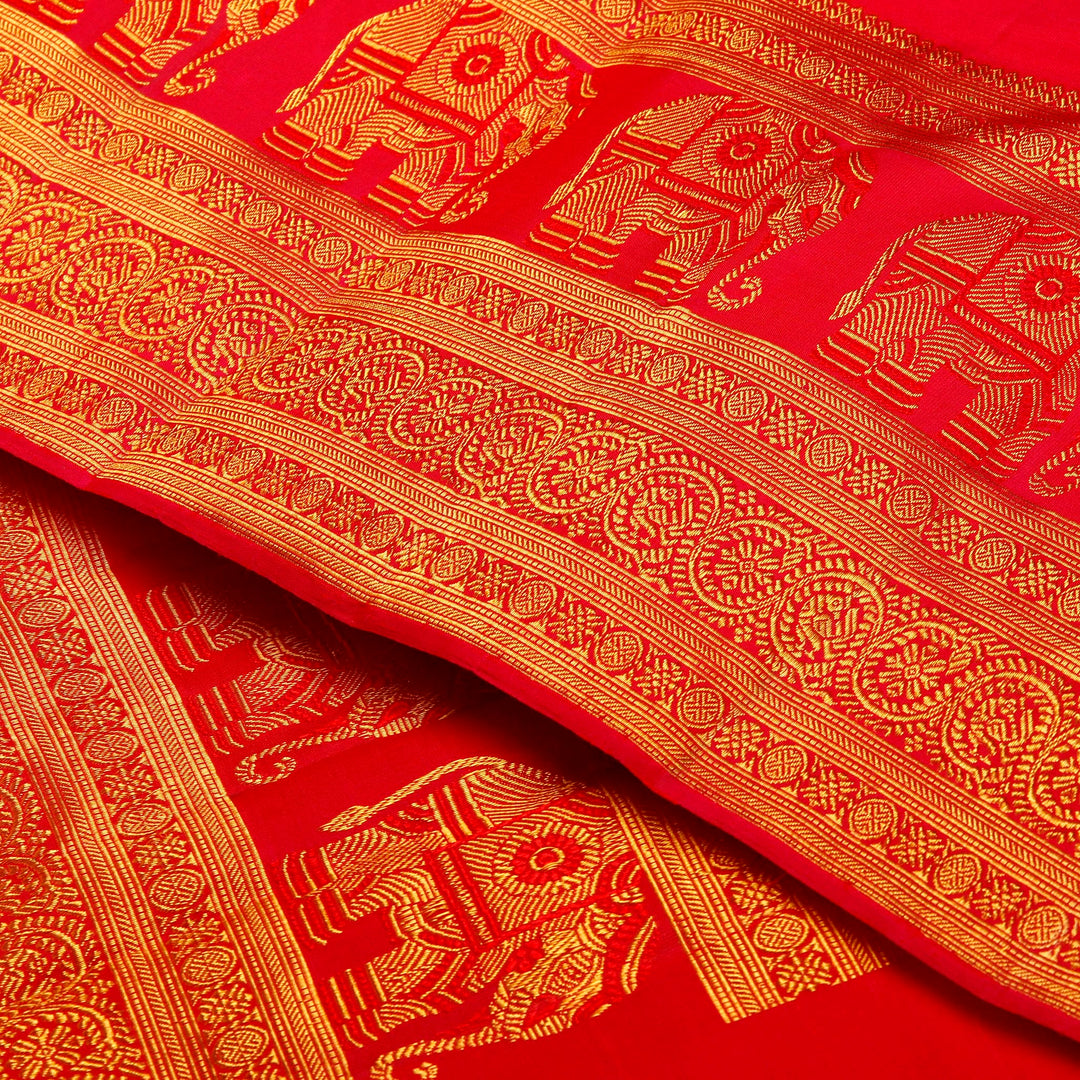 Kuberan Red Pure Silk Saree