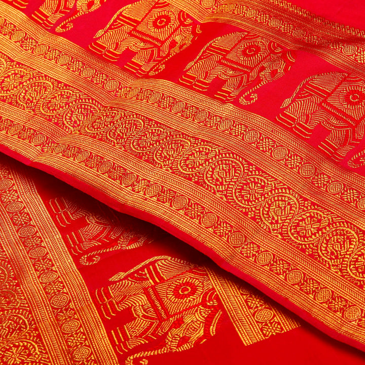 Kuberan Red Pure Silk Saree