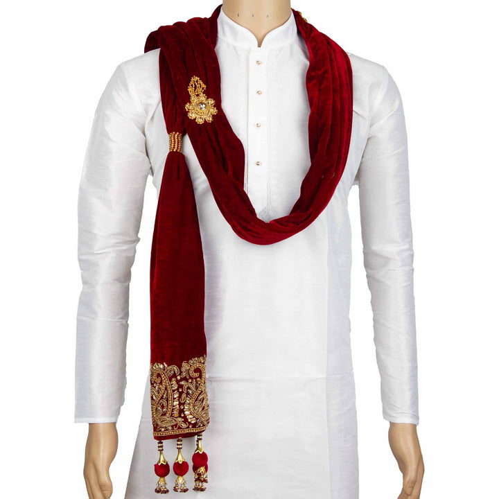 Kuberan Maroon Wedding Stole