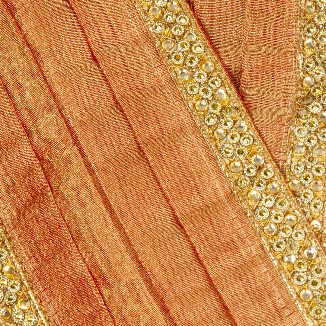 Kuberan Peach Gold Wedding Stole