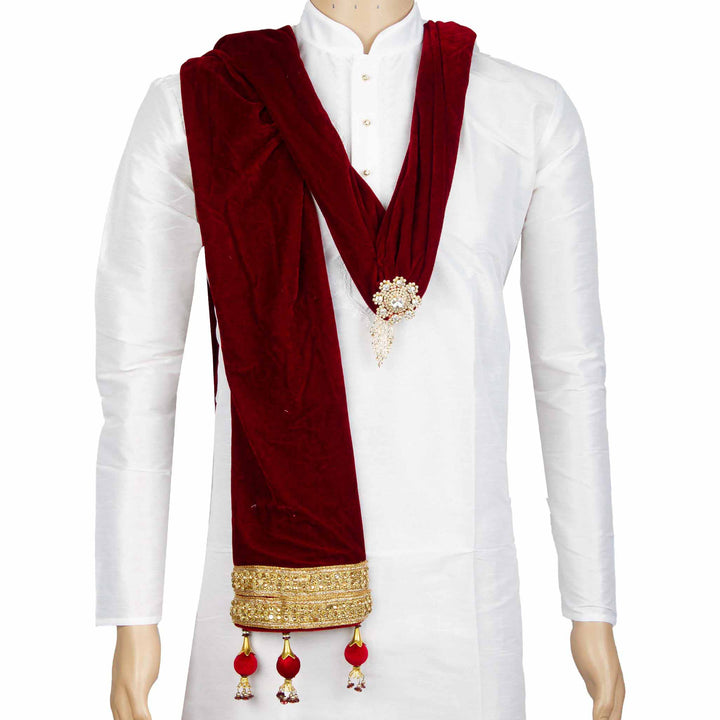 Kuberan Maroon Wedding Stole