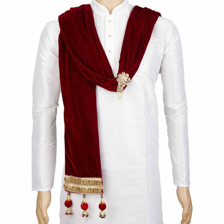 Kuberan Maroon Wedding Stole
