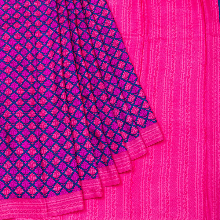 Kuberan Rani Pink Habotai Pure Silk Saree