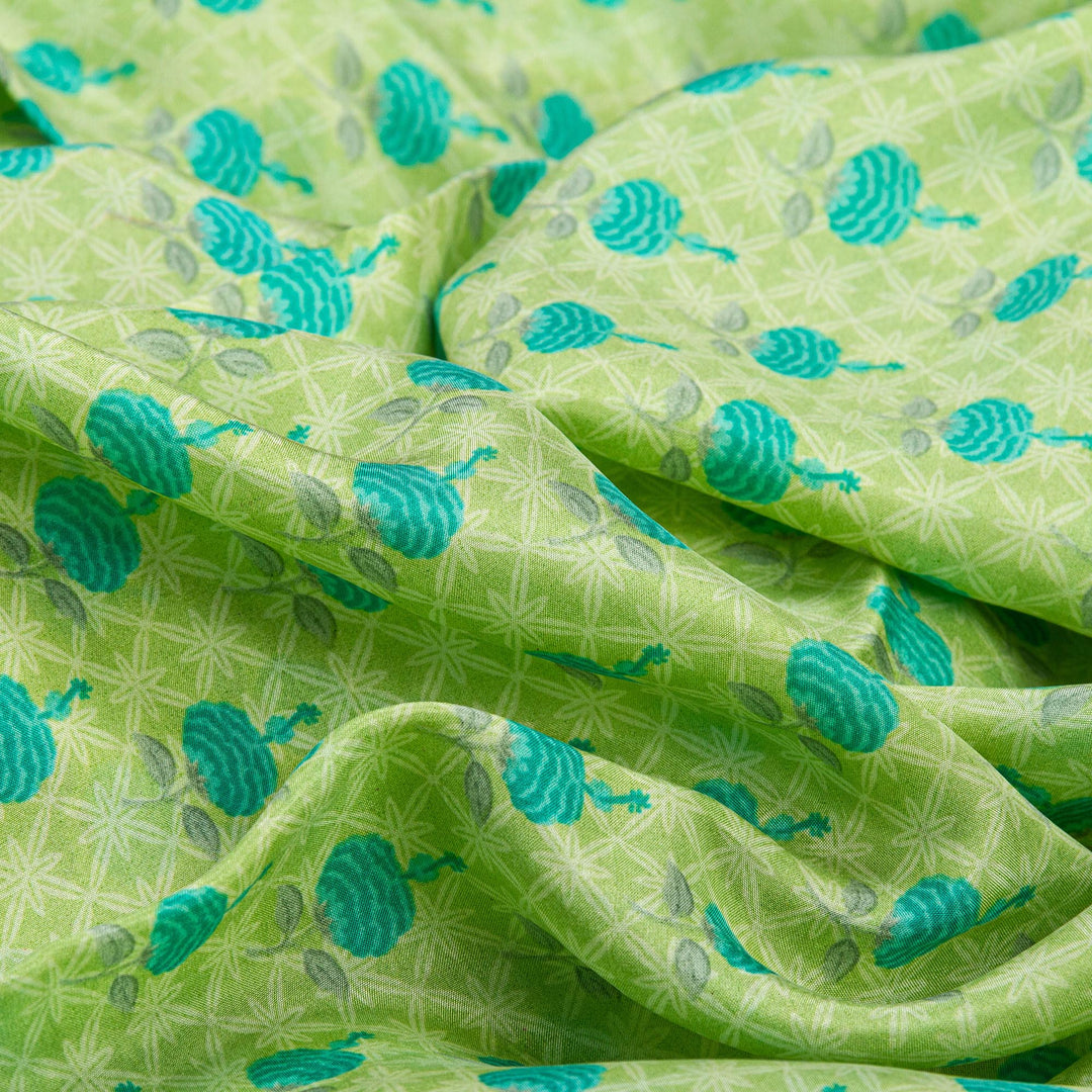 Kuberan Lime Habotai Pure Silk Saree