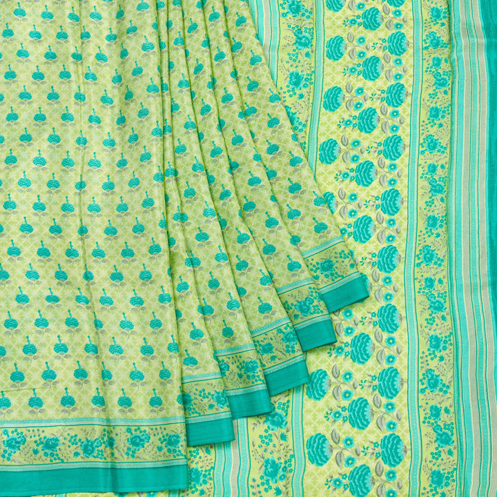 Kuberan Lime Habotai Pure Silk Saree