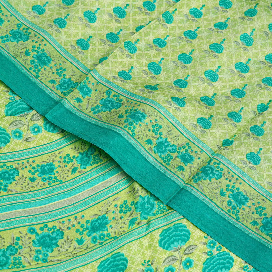 Kuberan Lime Habotai Pure Silk Saree