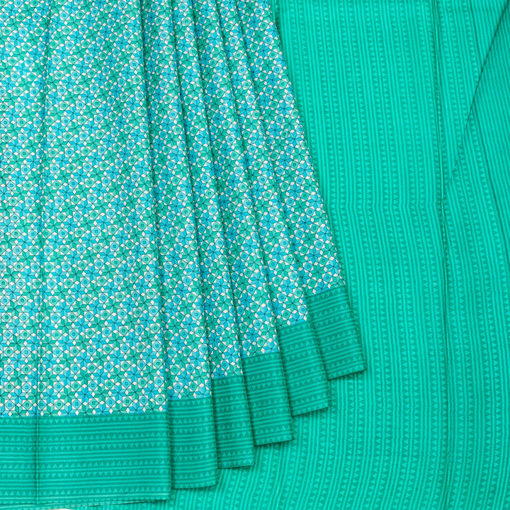 Kuberan Blue Habotai Pure Silk Saree