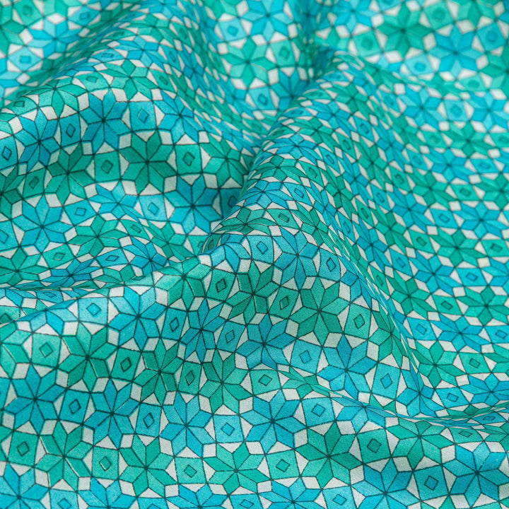 Kuberan Blue Habotai Pure Silk Saree