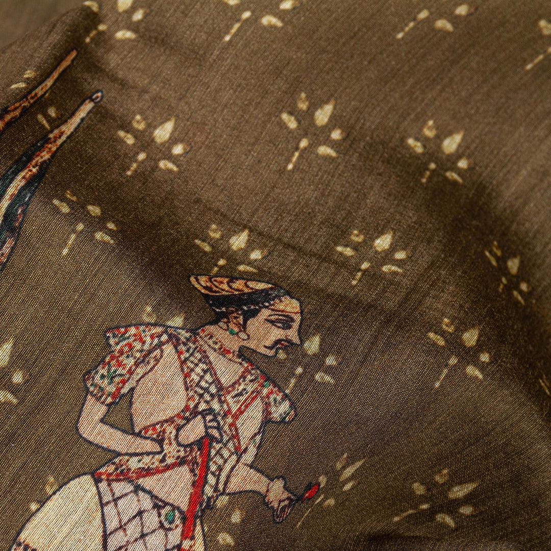 Kuberan Elephant Grey Tussar Pure Silk Saree