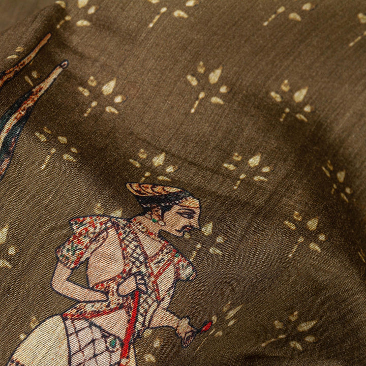 Kuberan Elephant Grey Tussar Pure Silk Saree