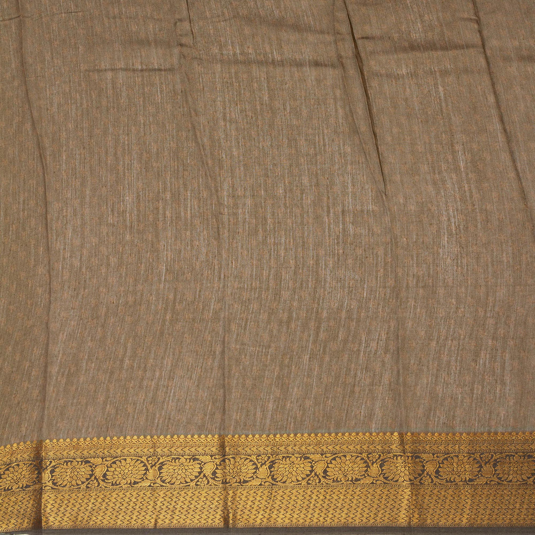 Kuberan Elephant Grey Tussar Pure Silk Saree