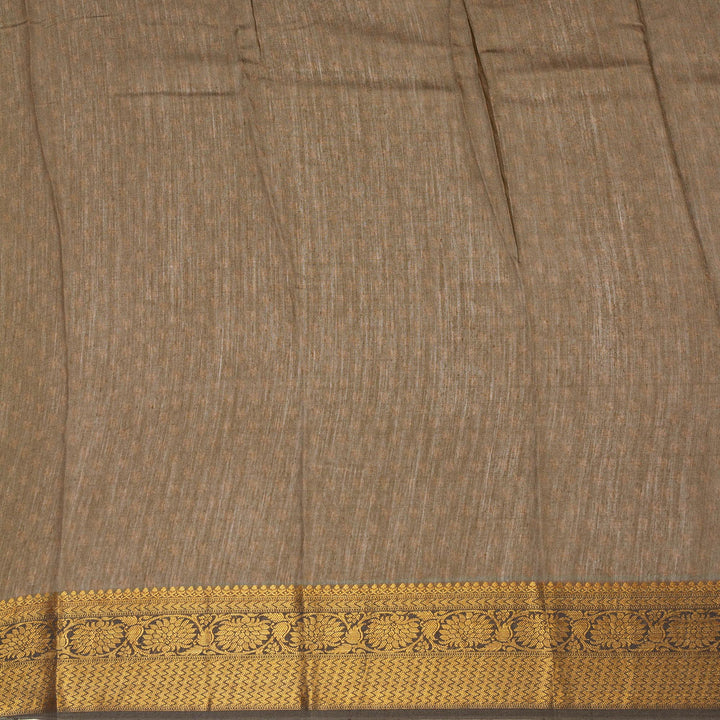 Kuberan Elephant Grey Tussar Pure Silk Saree
