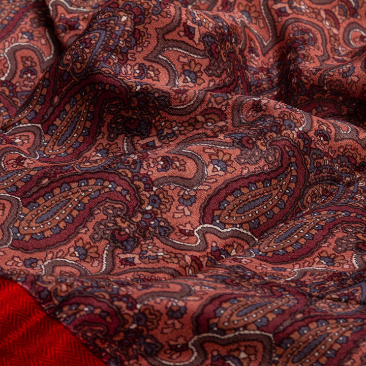 Kuberan Brown Pure Crepe Silk Saree