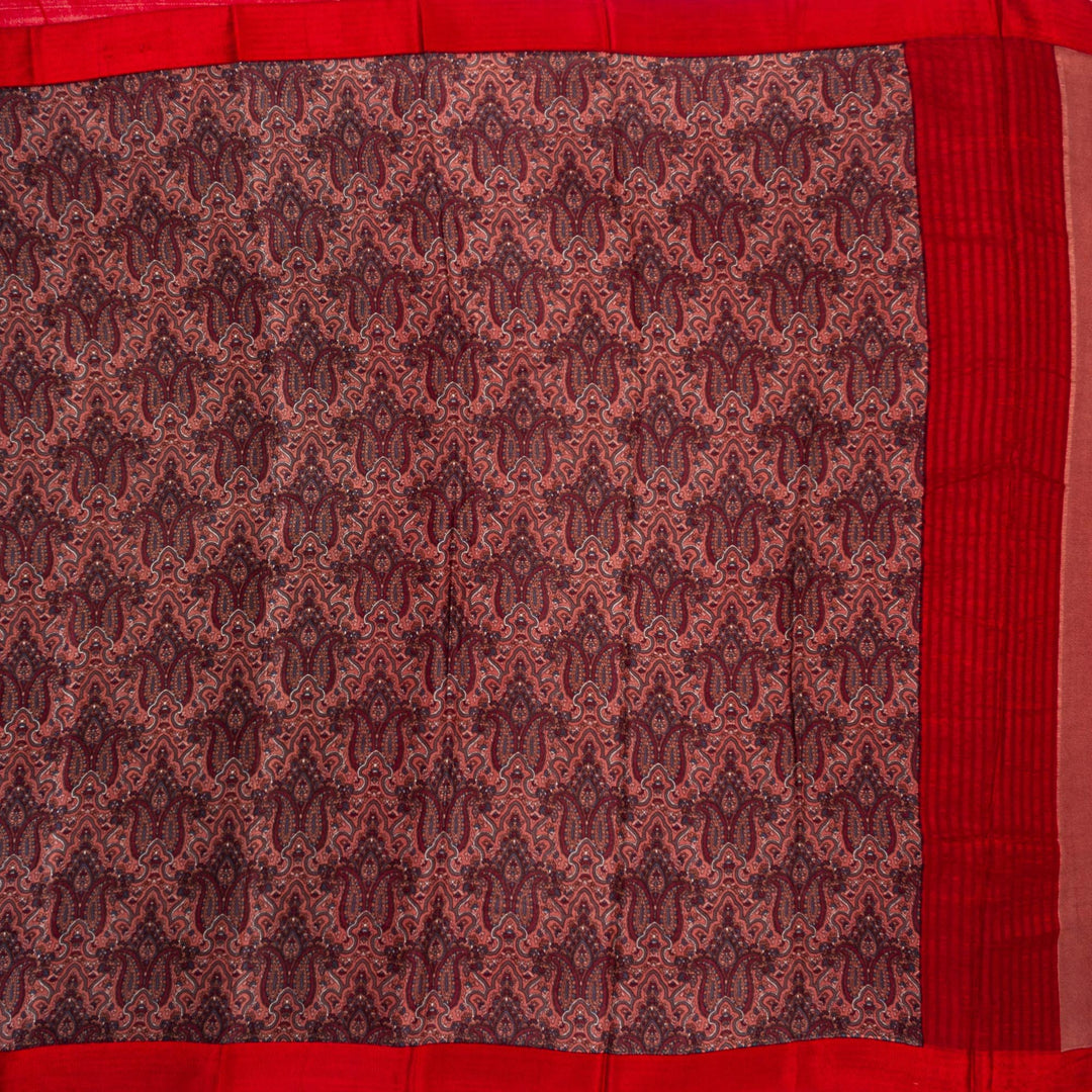 Kuberan Brown Pure Crepe Silk Saree