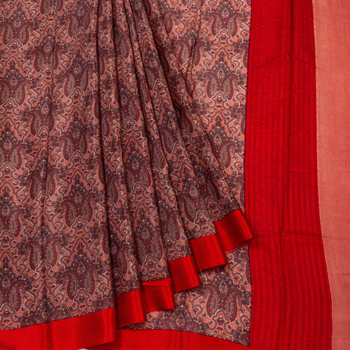 Kuberan Brown Pure Crepe Silk Saree