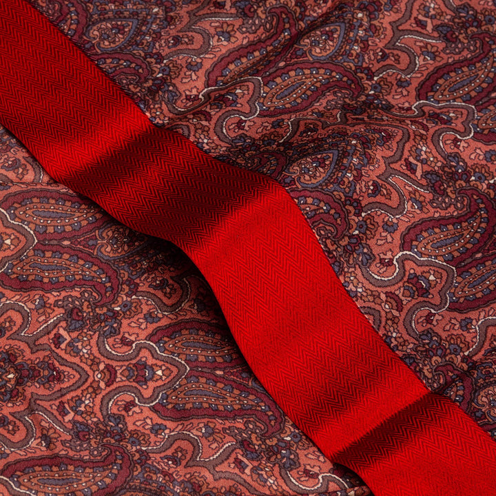 Kuberan Brown Pure Crepe Silk Saree