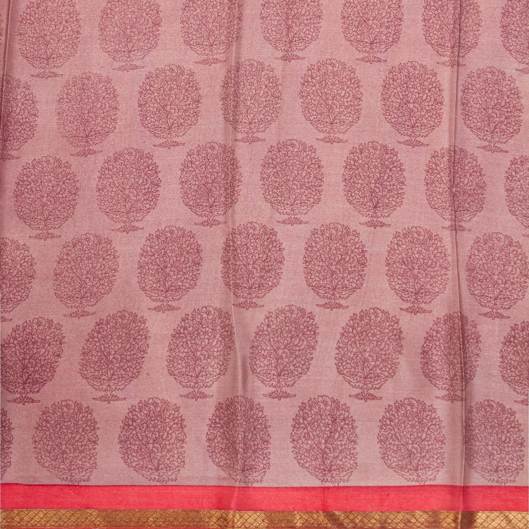 Kuberan Blue Pink Pure Crepe Silk Saree