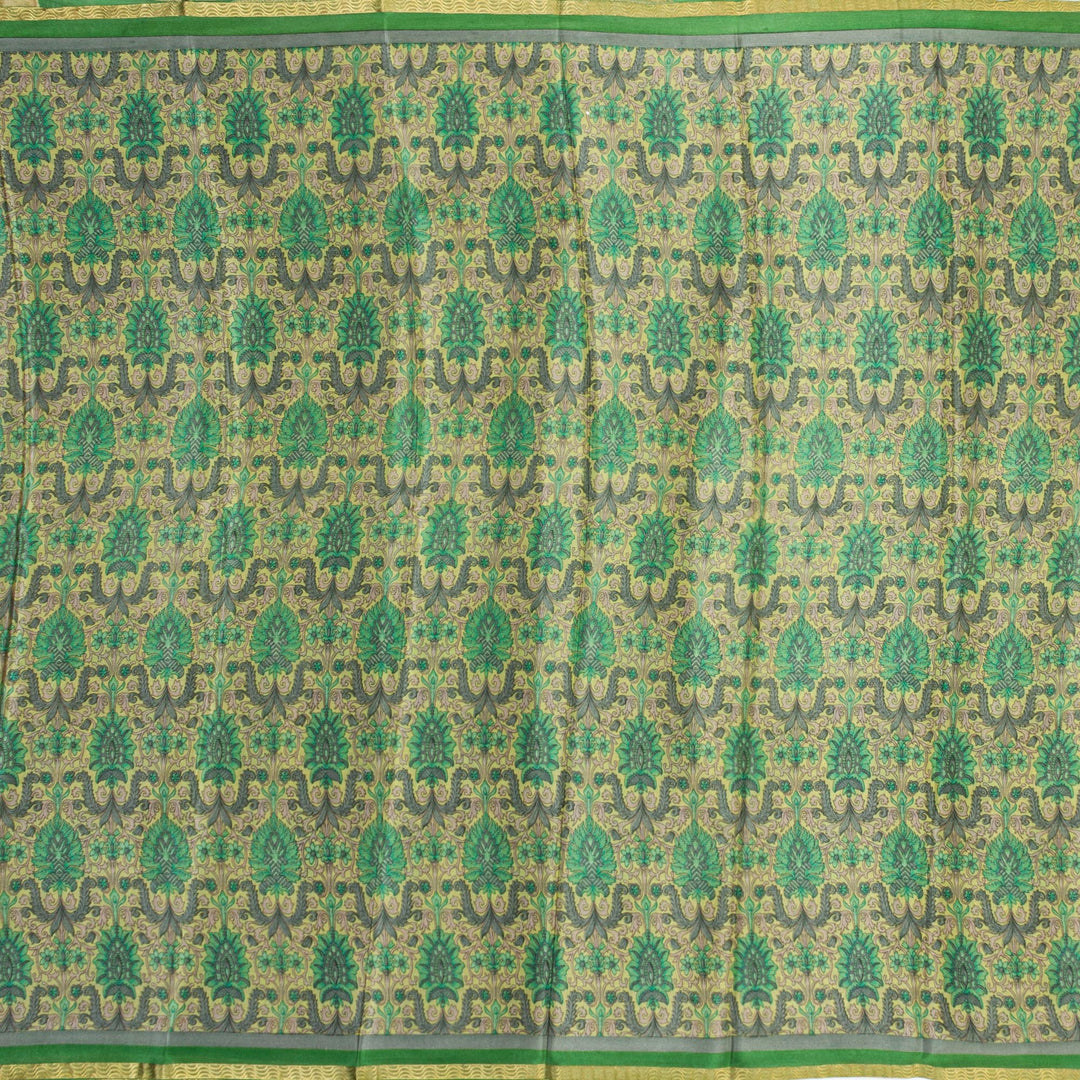 Kuberan Green Pure Crepe Silk Saree