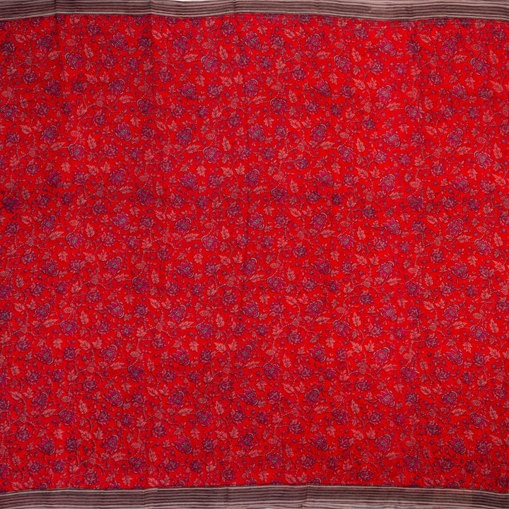 Kuberan Red Pure Chiffon Silk Saree