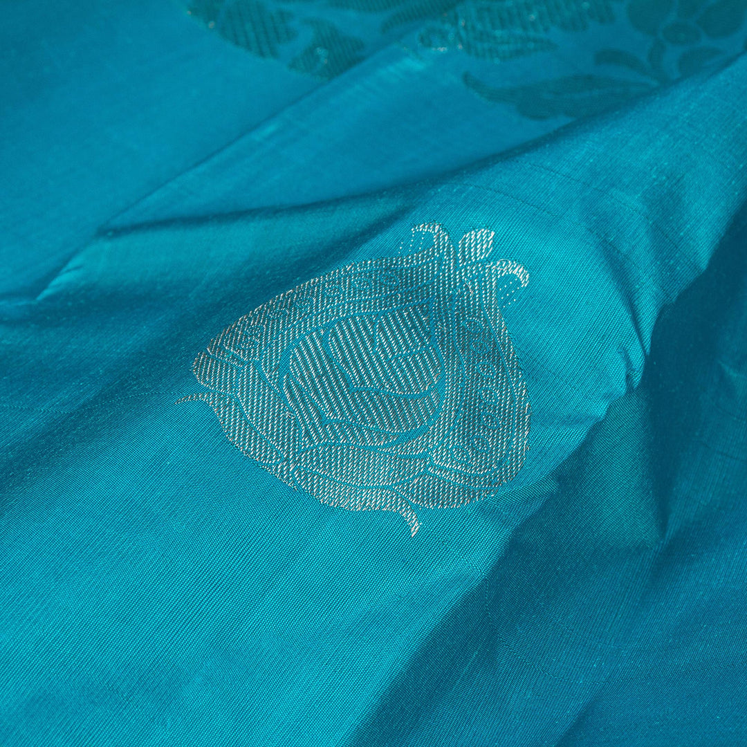 Kuberan Blue Grey Kanchivaram Silk Saree