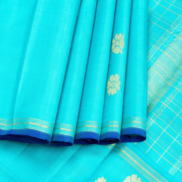 Kuberan Yellow Blue Kanchivaram Silk Saree