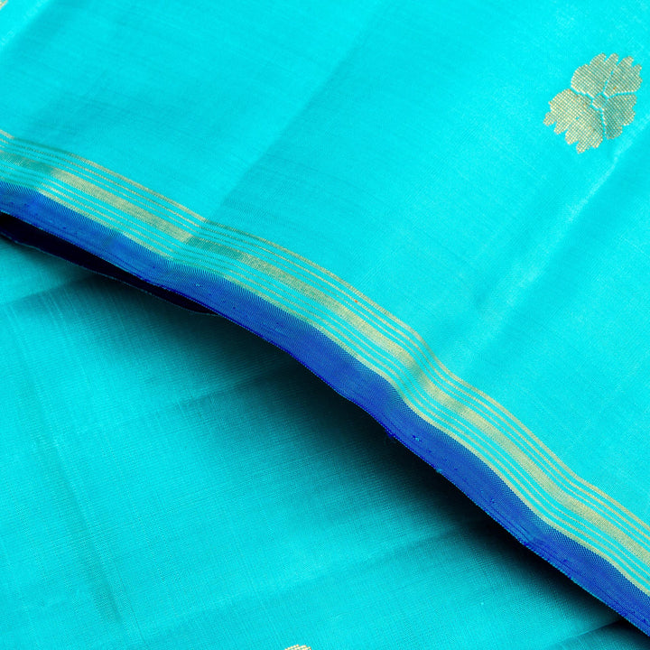 Kuberan Yellow Blue Kanchivaram Silk Saree