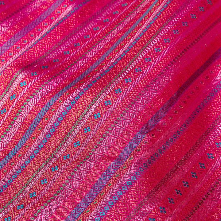 Kuberan Cream Pink Kanchivaram Silk Saree