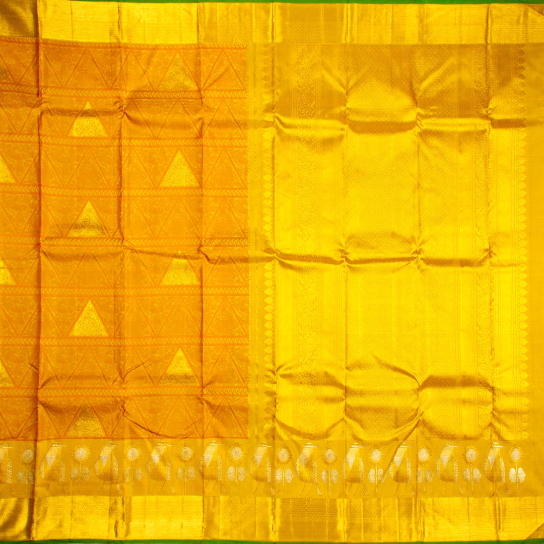 Beige Golden Kanchivaram Silk Saree