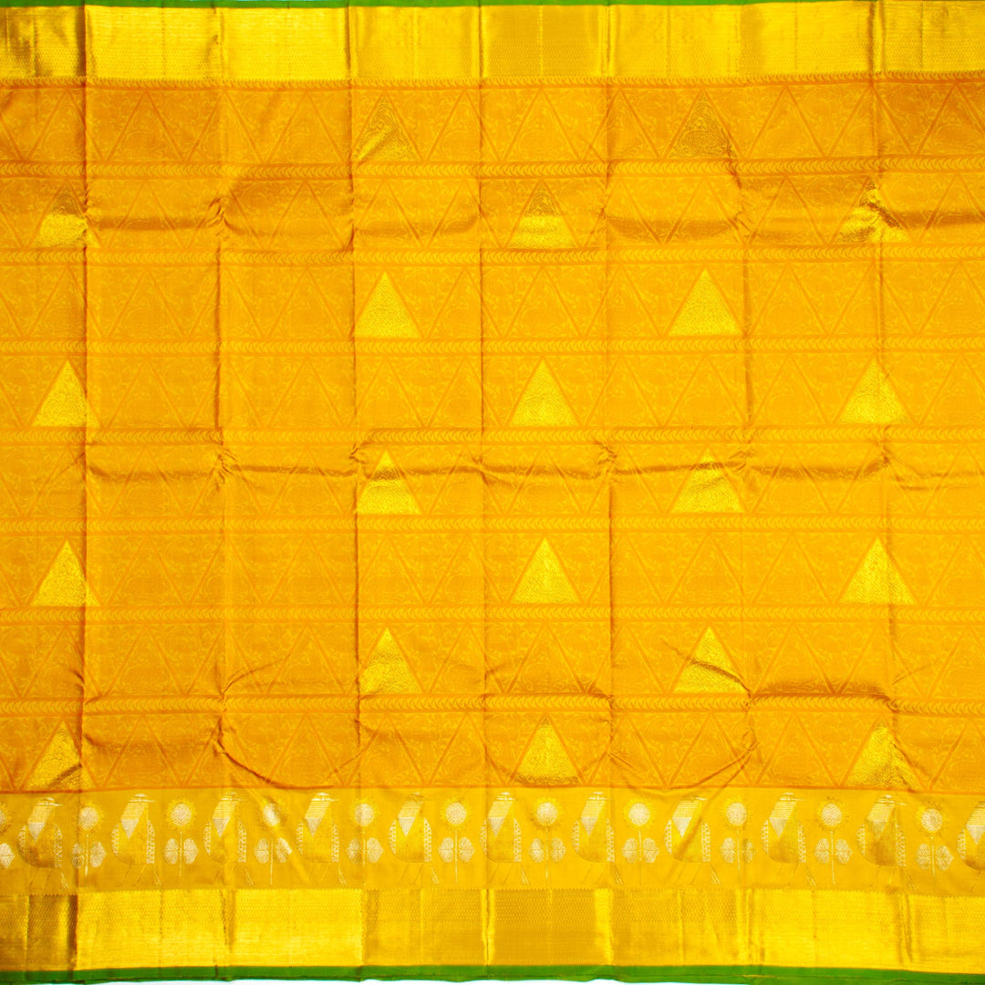 Beige Golden Kanchivaram Silk Saree