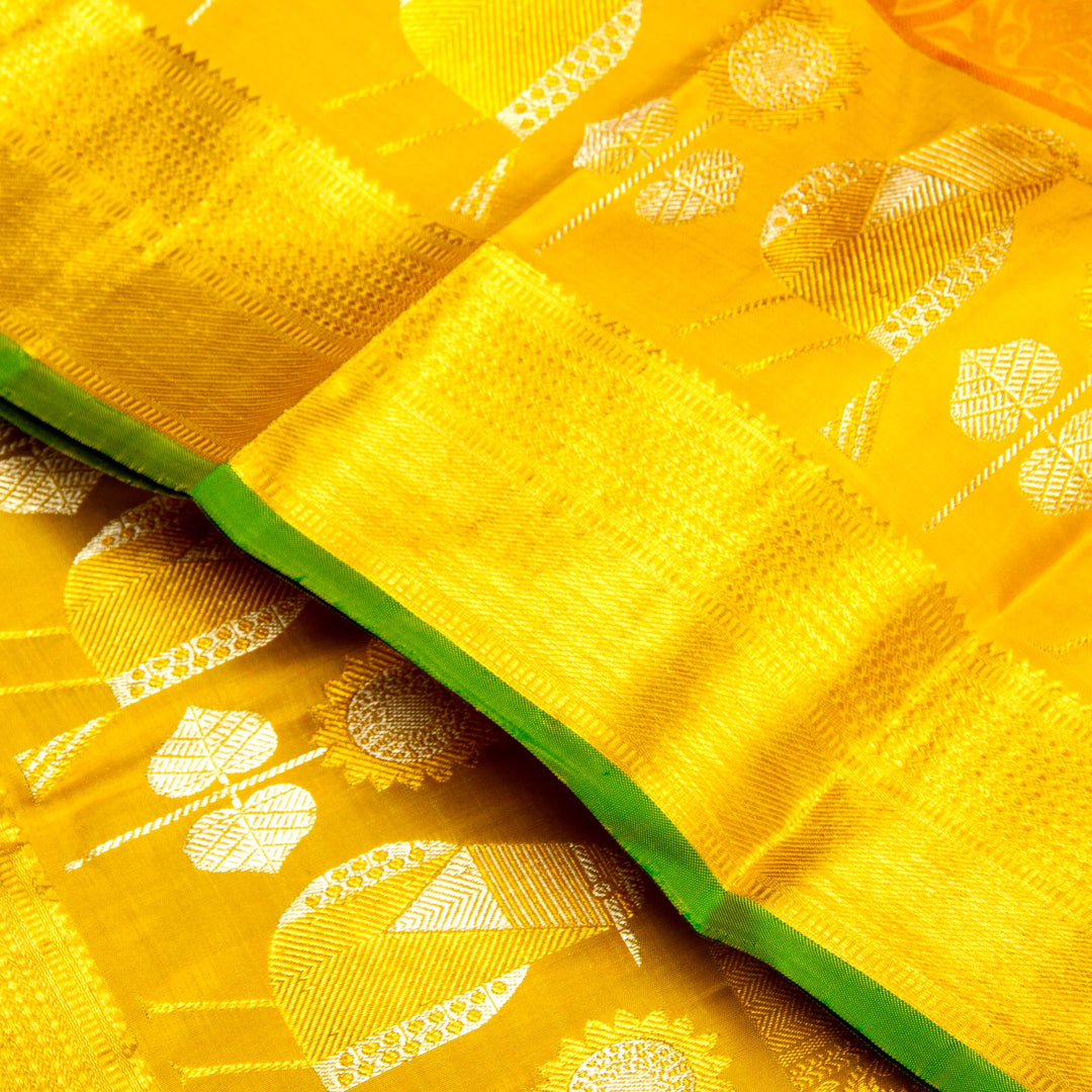 Beige Golden Kanchivaram Silk Saree