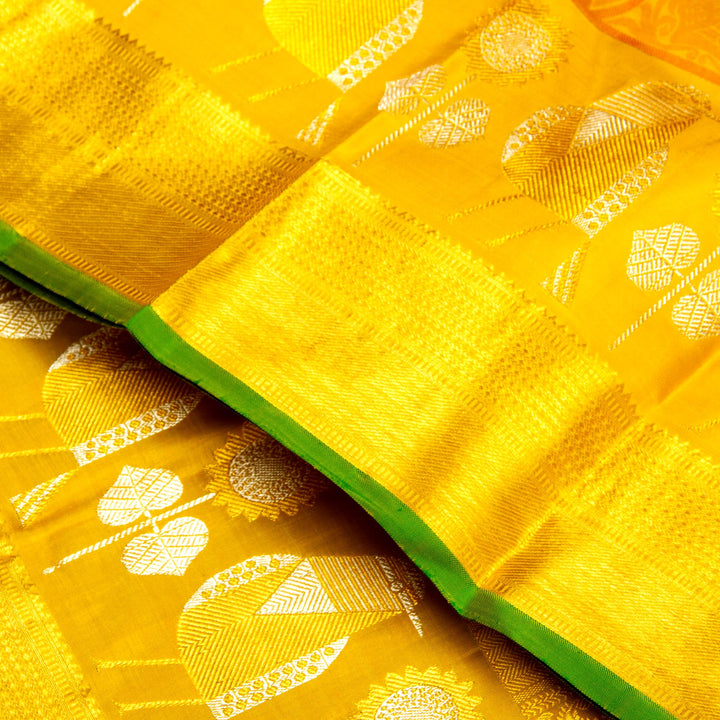 Beige Golden Kanchivaram Silk Saree