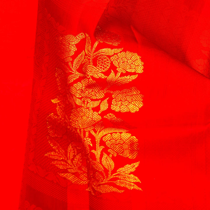 Kuberan Red Blue Kanchivaram Silk Saree