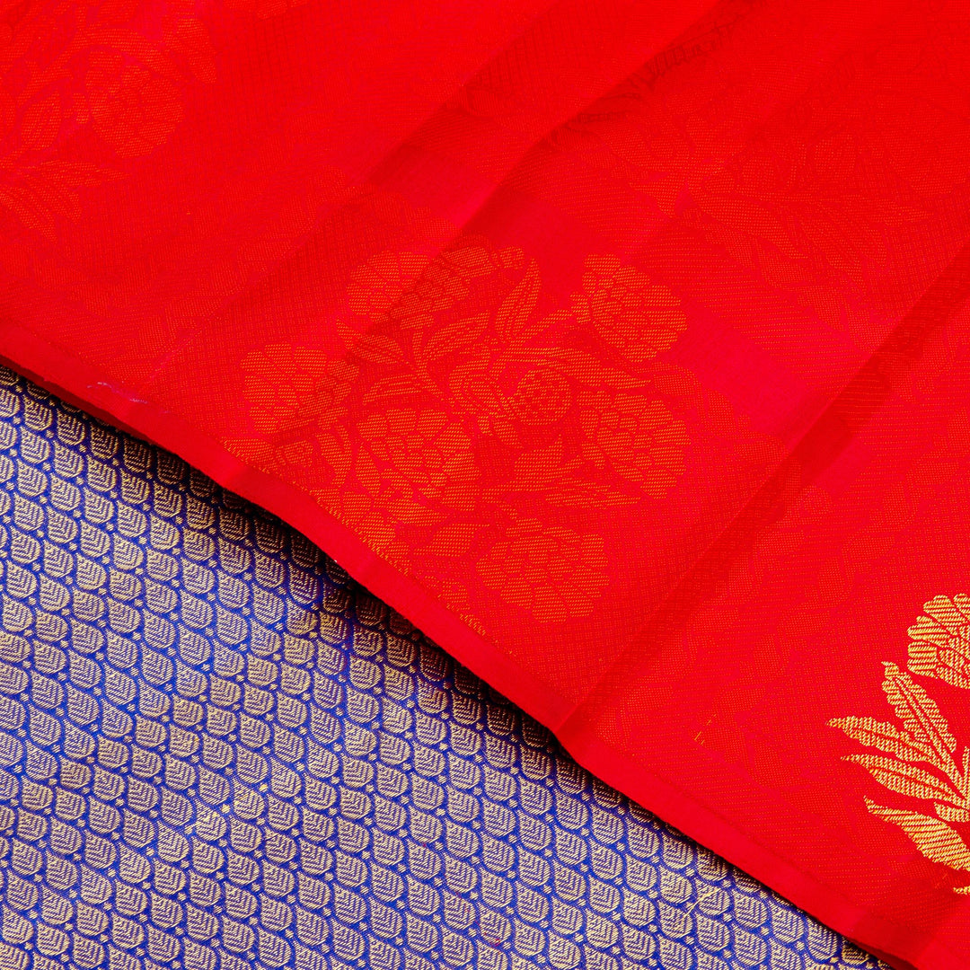 Kuberan Red Blue Kanchivaram Silk Saree