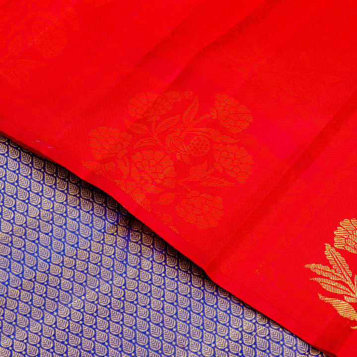 Kuberan Red Blue Kanchivaram Silk Saree