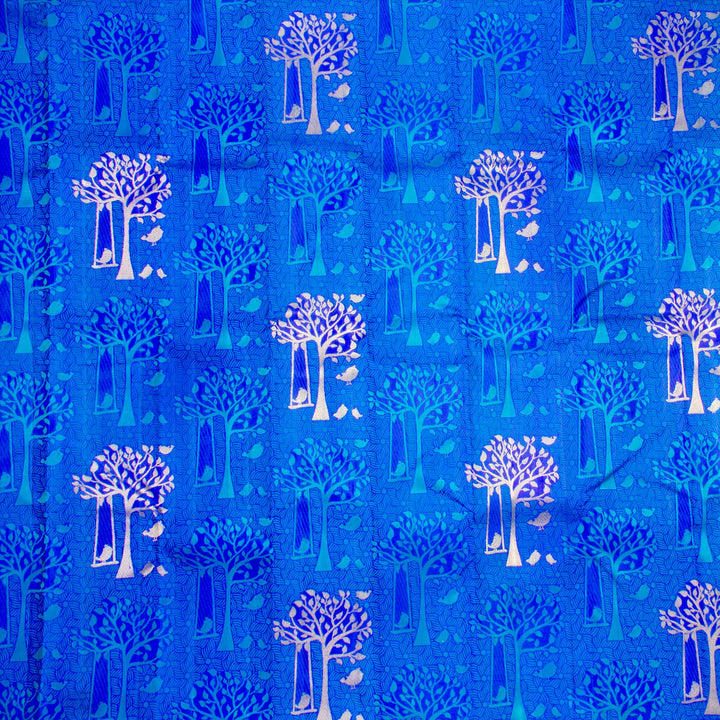 Kuberan Blue Red Kanchivaram Silk Saree