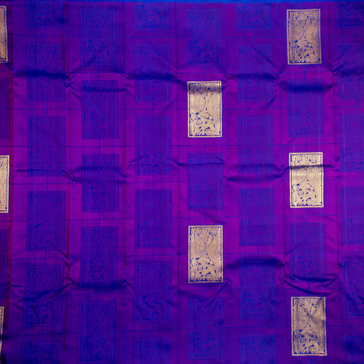 Kuberan Violet Red Kanchivaram Silk Saree