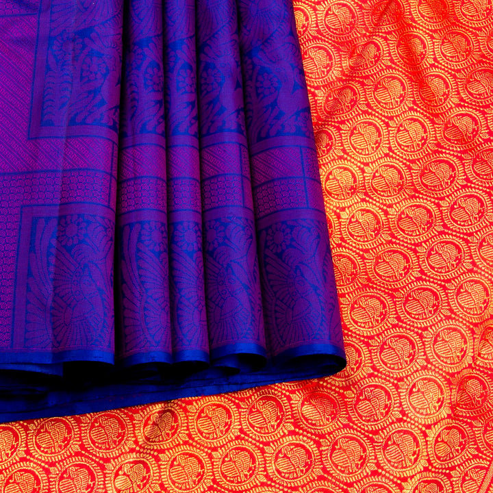 Kuberan Purple Kanchivaram Silk Saree